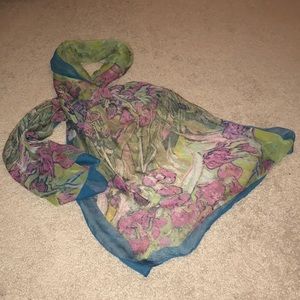 Floral chiffon scarf